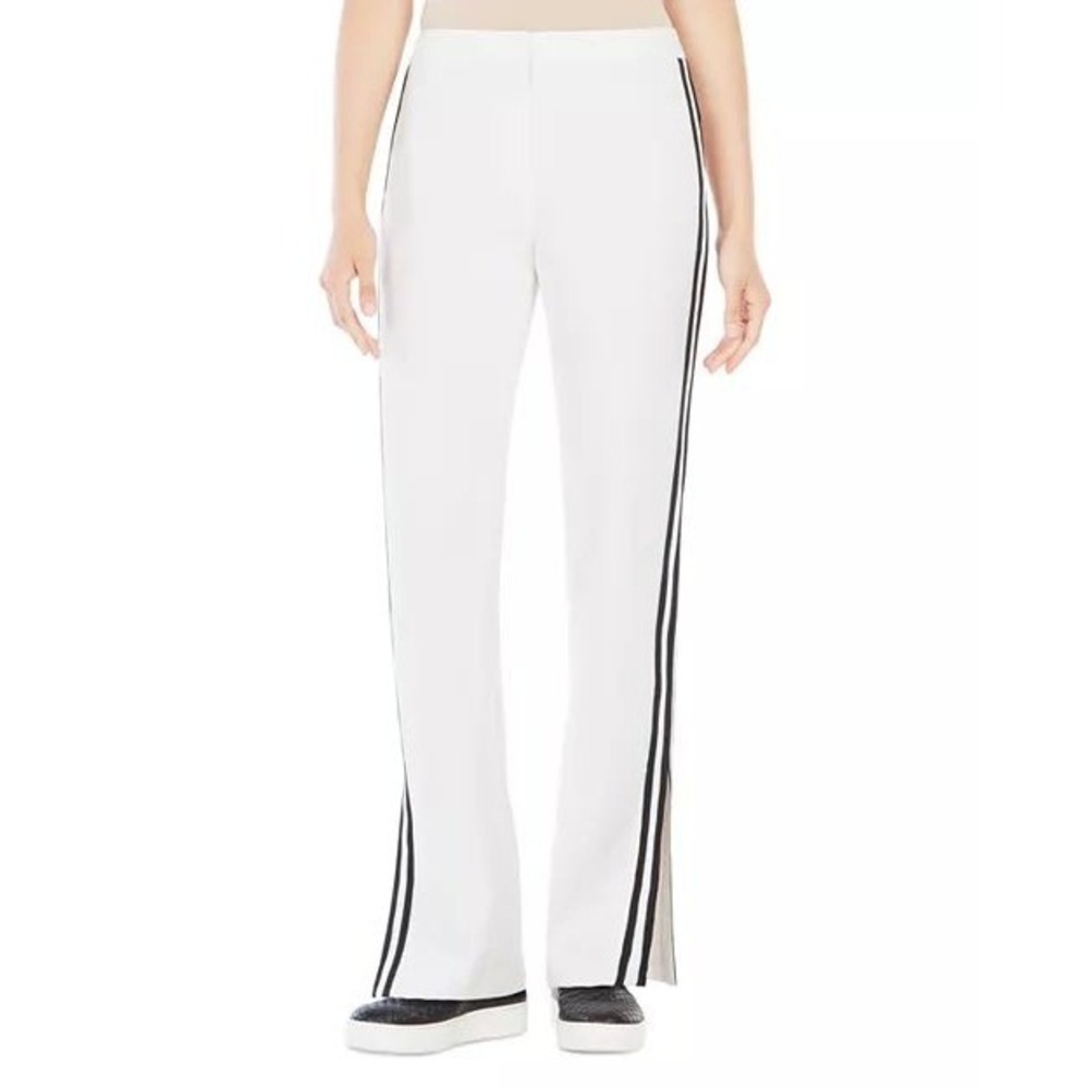 BCBGMAXAZRIA White Striped Flare Leg Pants XXS